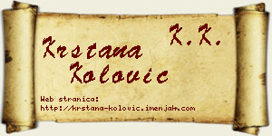 Krstana Kolović vizit kartica